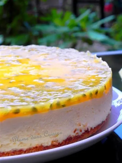 Mousse aux fruits exotiques sur biscuit au coco
